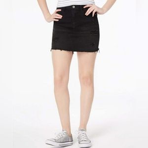 Vanilla Star Juniors Ripped Denim Mini Skirt size-0